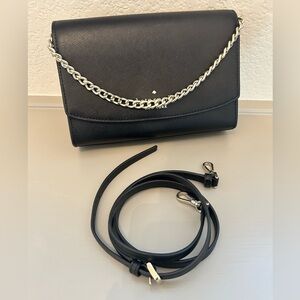 NWT- Black Convertible Kate Spade- can be used as acrossbody, handbag or clutch.